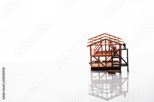 Home building on white background