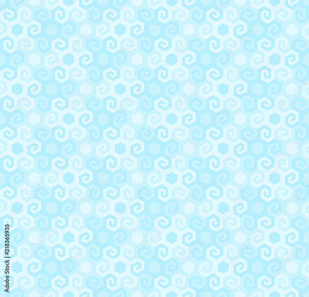 Mosaic from blue snowflakes in techno style. Seamless pattern.
