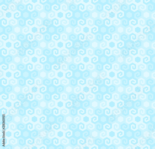 Mosaic from blue snowflakes in techno style. Seamless pattern. 