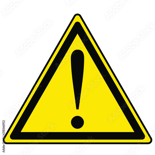 Danger sign, warning sign, attention sign. Danger icon, warning icon, attention icon.