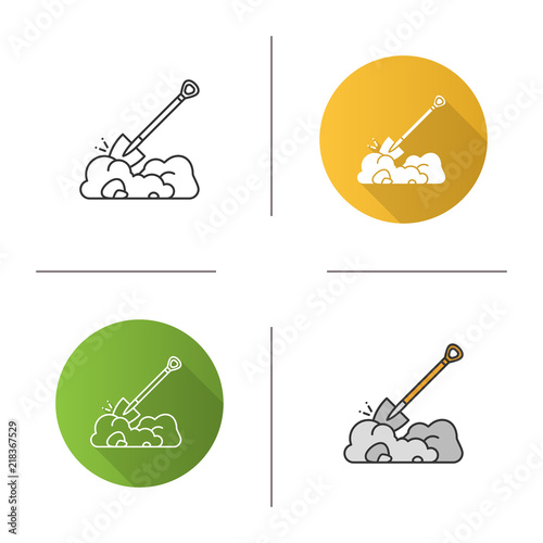Digging shovel icon