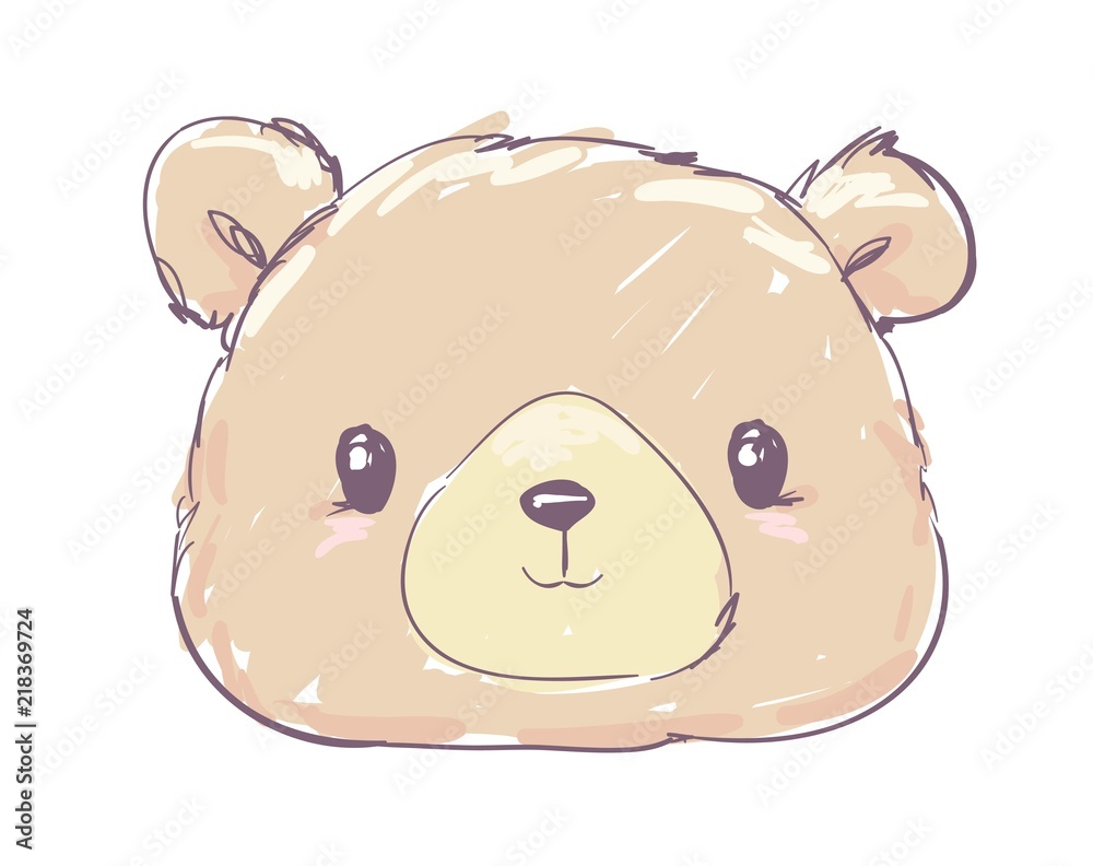 Hand Drawn Illustration of Teddy Bear vector Hand Drawn Illustration of Teddy Bear vector