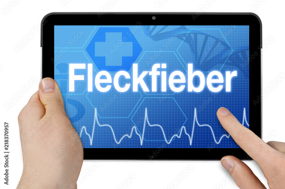 Tablet mit Diagnose Fleckfieber