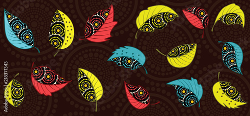 Seamless vector background with leaves.