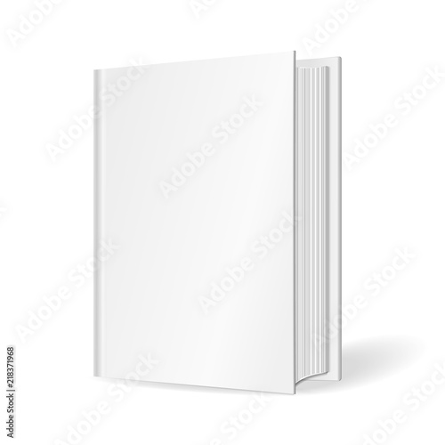 3D Vector mock up of standing book on white