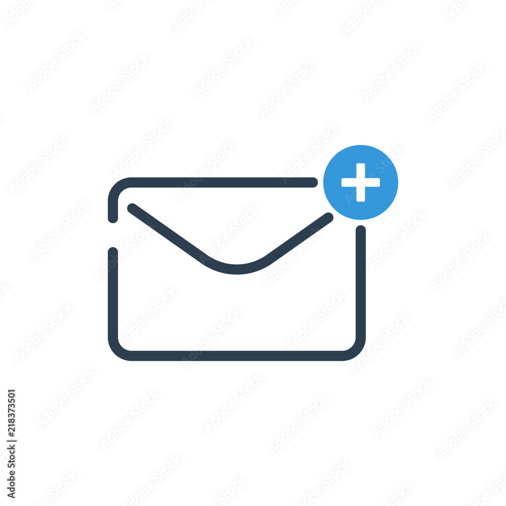 Line Art. New Message vector plus