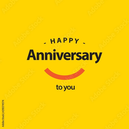 Happy Anniversary Vector Template Design Illustration