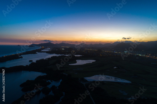 Por do sol na Lagoa de jacarepaguá