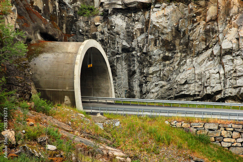 Road entering the tunnel, Norway
