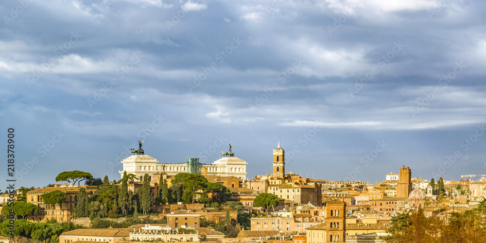 Rome Cityscape Aerial View from Aventino Hill