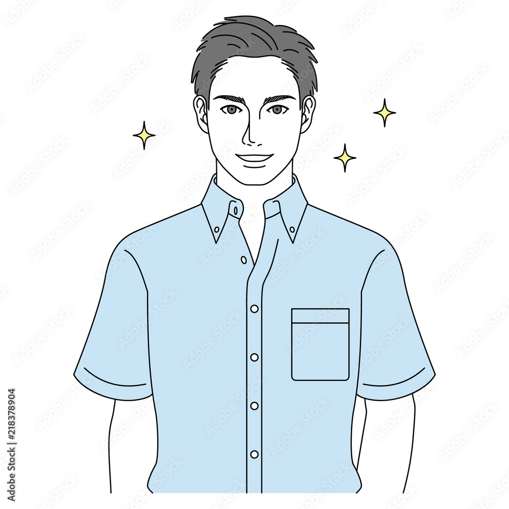 清潔感のある笑顔の男性 Stock Vector Adobe Stock