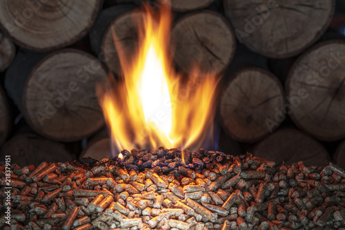 burn wood pellet and trunks