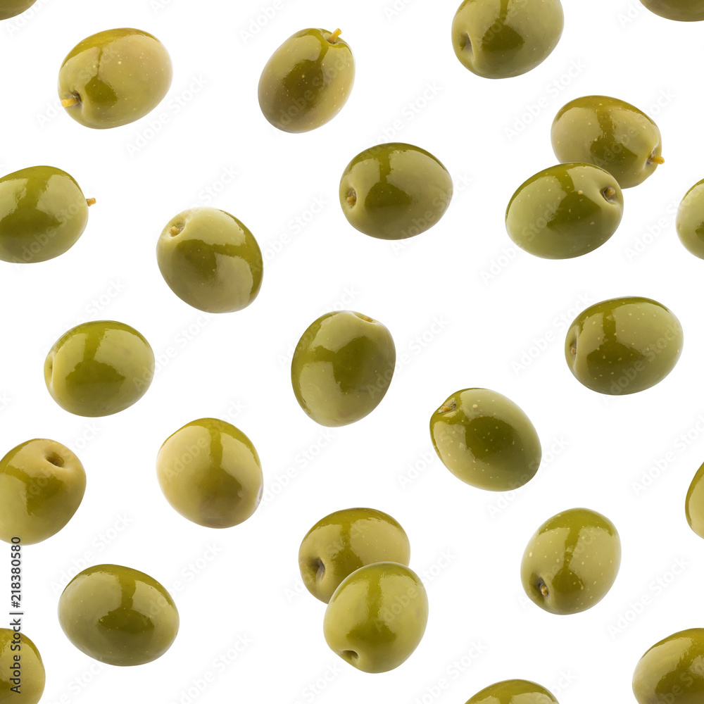Seamless pattern of green olives Seamless pattern of green olives