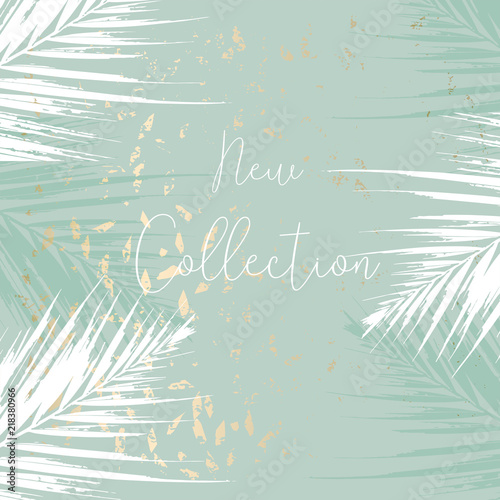 Worn Marble Gold and Pastel advertising background. Fashion artistic template for new collection sign board or sale banner design. Trendy chic and vintage old textures