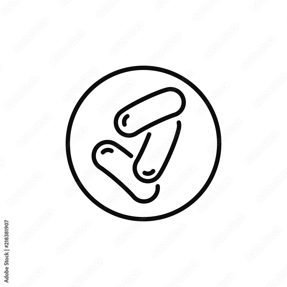 probiotics icon, good bacteria linear sign isolated on white background - editable vector illustration eps10 probiotics icon, good bacteria linear sign isolated on white background - editable vector illustration eps10