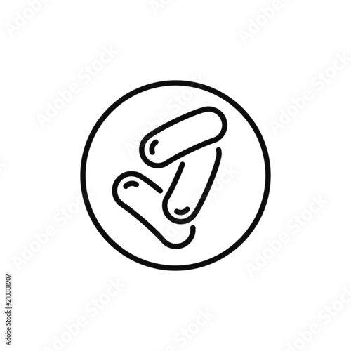 probiotics icon, good bacteria linear sign isolated on white background - editable vector illustration eps10