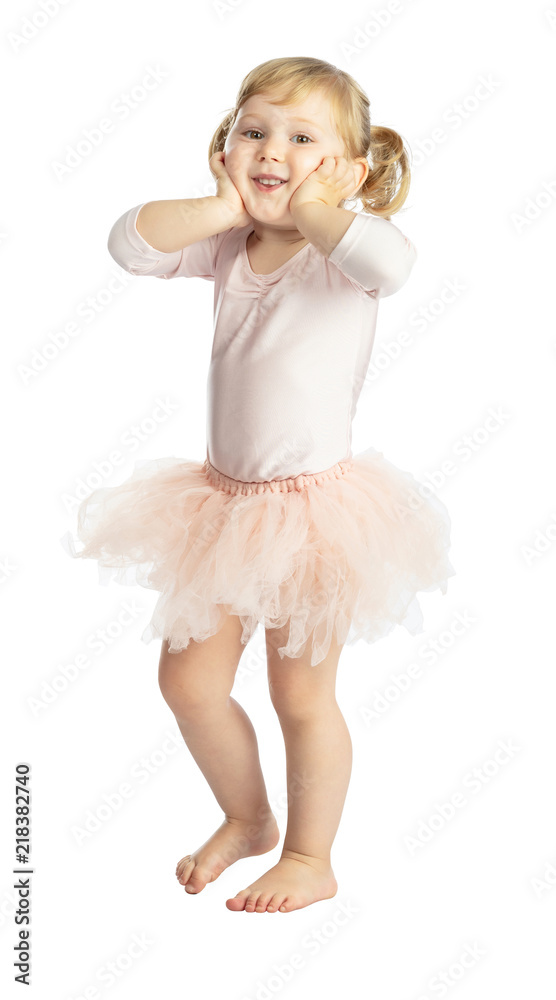 Naklejka premium isolated female child with tutu