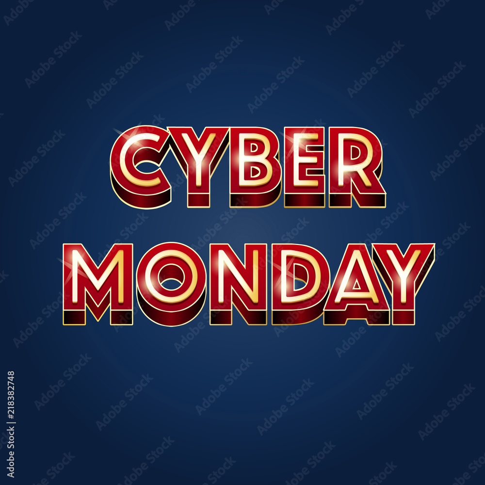 Cyber monday glowing retro sign vector Cyber monday glowing retro sign vector