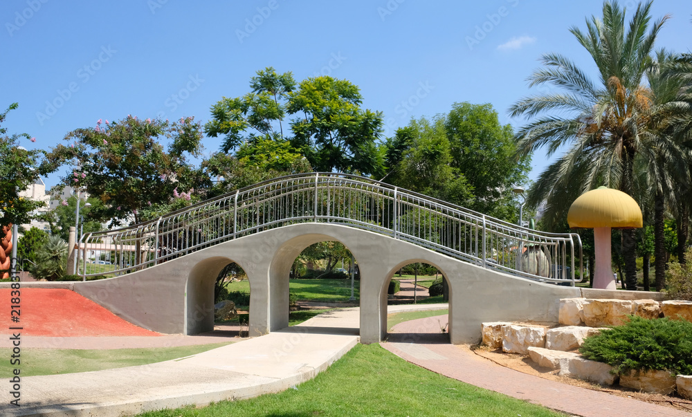 Aqueduct in a children's park in the city of Holon in Israel