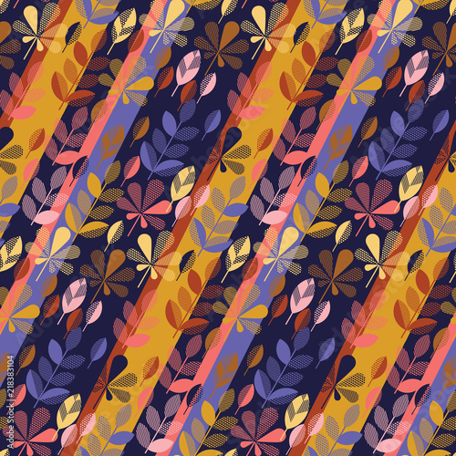 Flat colorful fall leaves s...