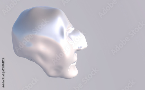 three-dimensional abstract model of the human head. 3d RENDERING