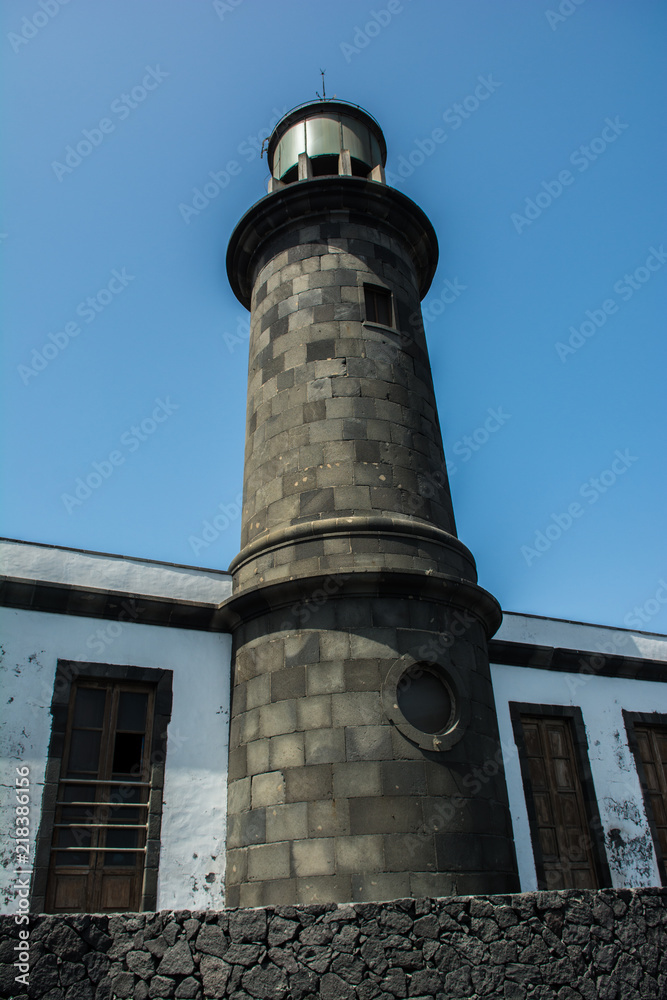 old lava stone lighthouse