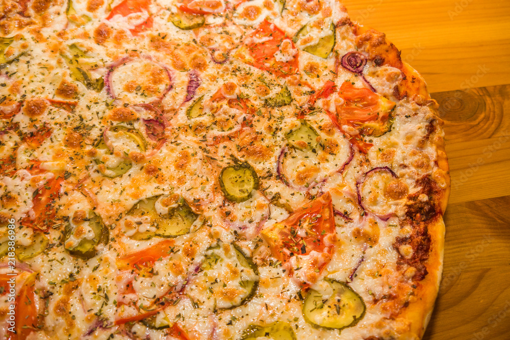 Very tasty fresh pizza from the pizzeria. Various fillings