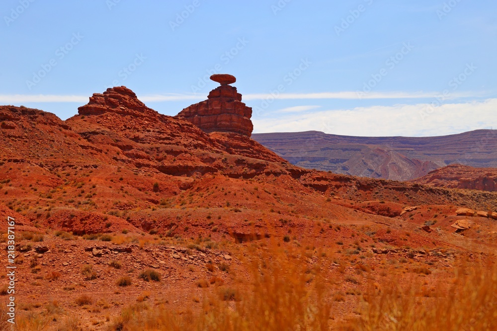 Mexican hat rock Monument Valley in Utah USA