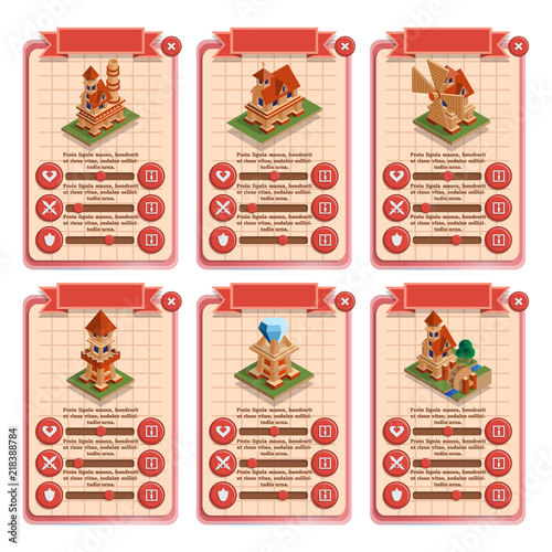 Design of the game user interface. Vector illustration.