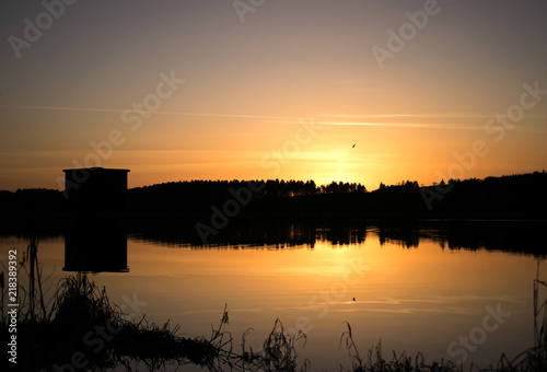 Sunset over a loch