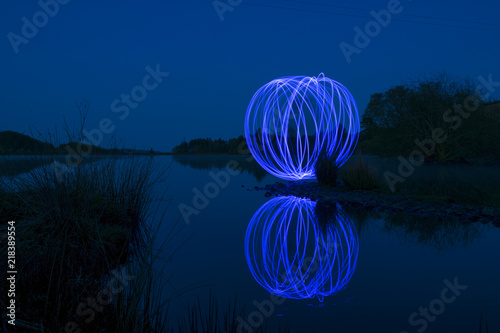 Ball of light by a loch