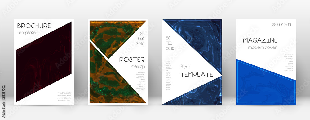 Abstract cover. Precious design template. Suminagashi marble triangle poster. Precious trendy abstra