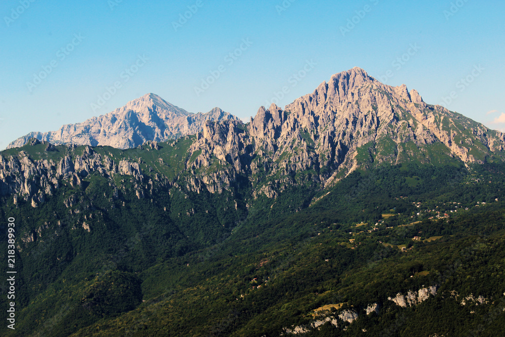Grigne mountains scenic view in summer
