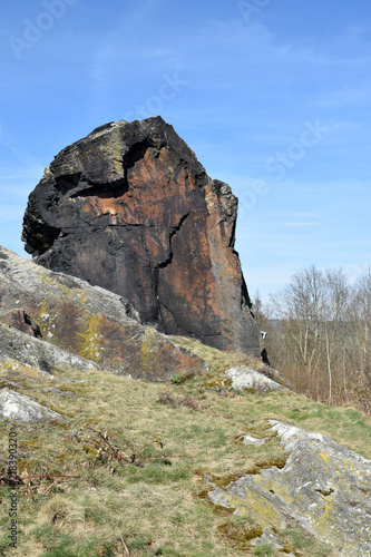 Teufelsmauer und blauer See im Harz