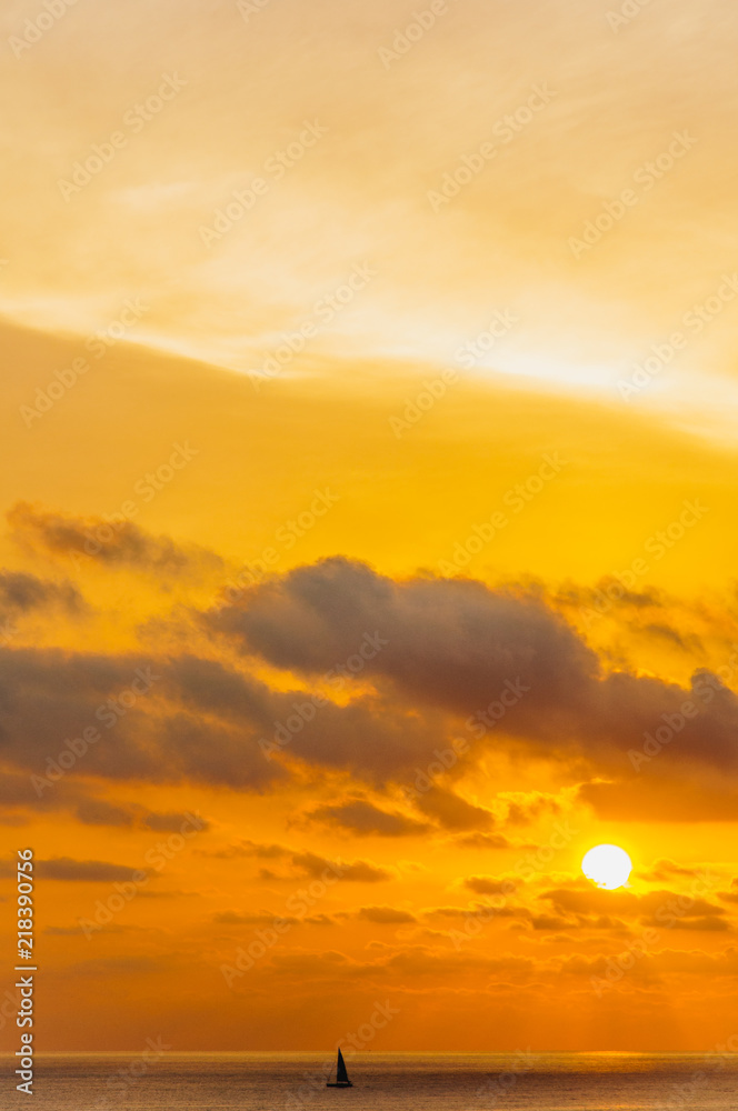 Coucher de soleil sur la mer