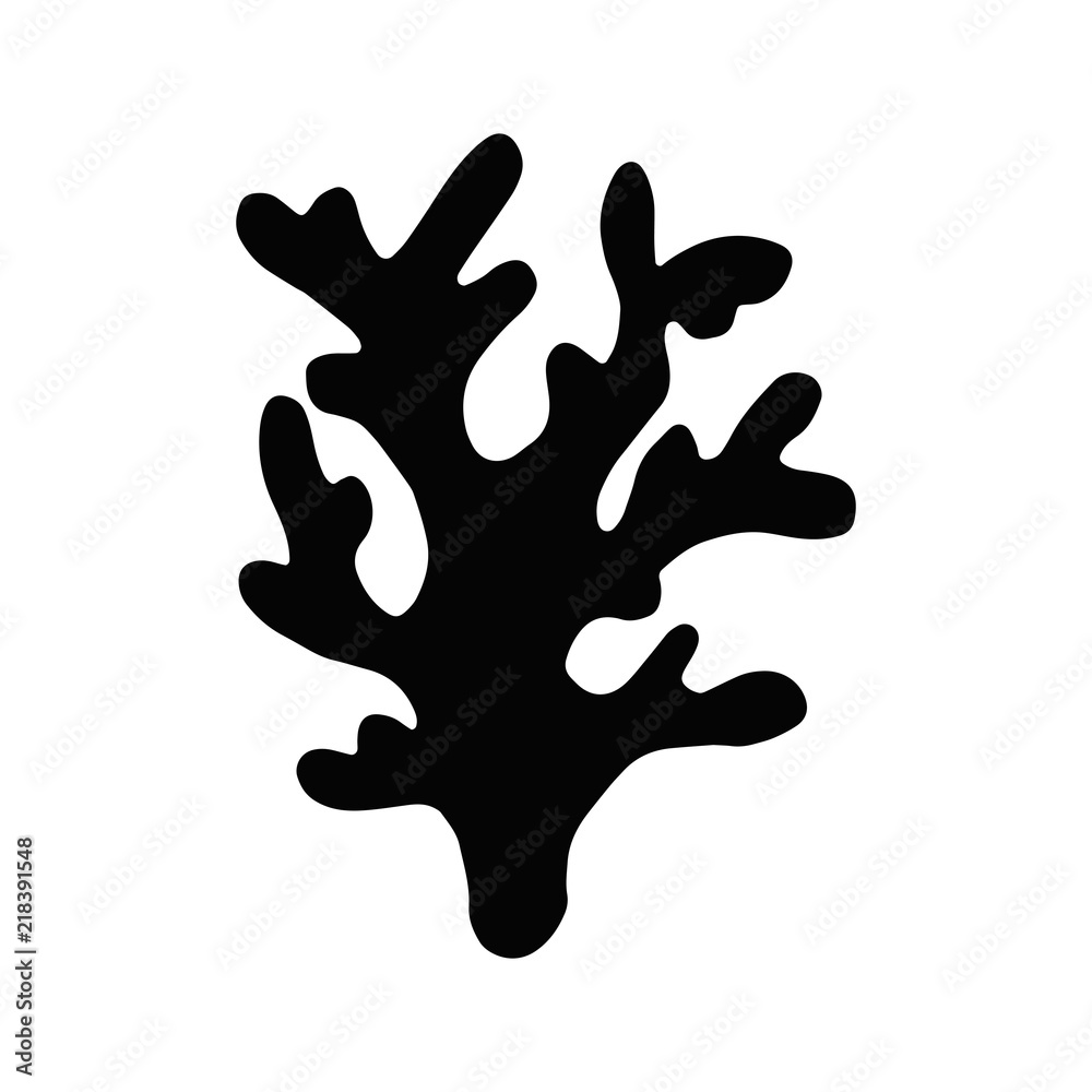 seaweed kelp. isolated silhouette. object sea plant. seaweed kelp. isolated silhouette. object sea plant.