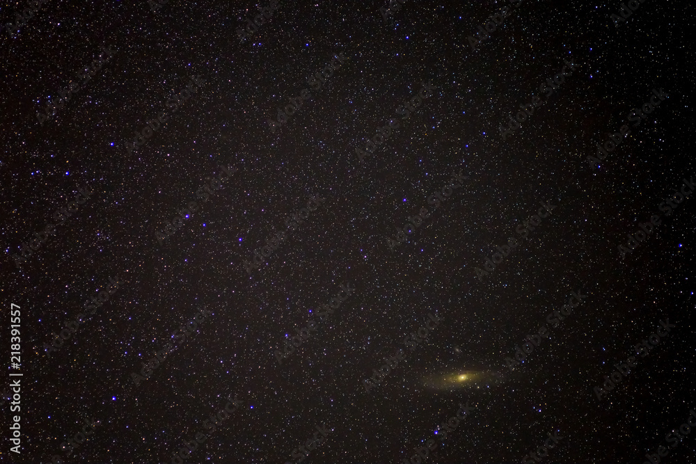 Fototapeta premium night sky background with Andromeda galaxy