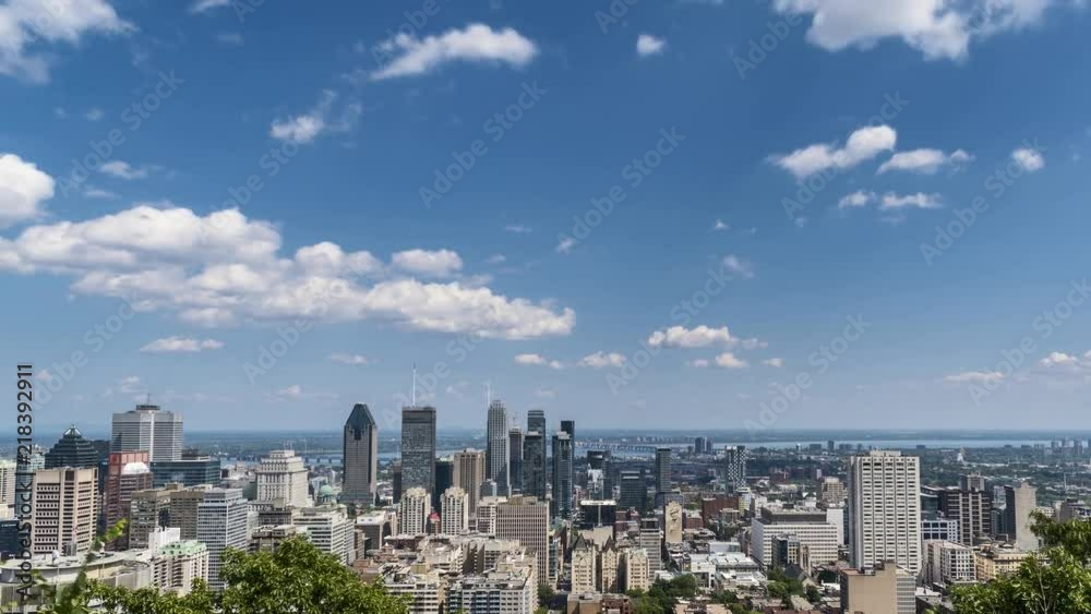 Panoramic view on Montreal downtown from Mont-Royal view point Panoramic view on Montreal downtown from Mont-Royal view point