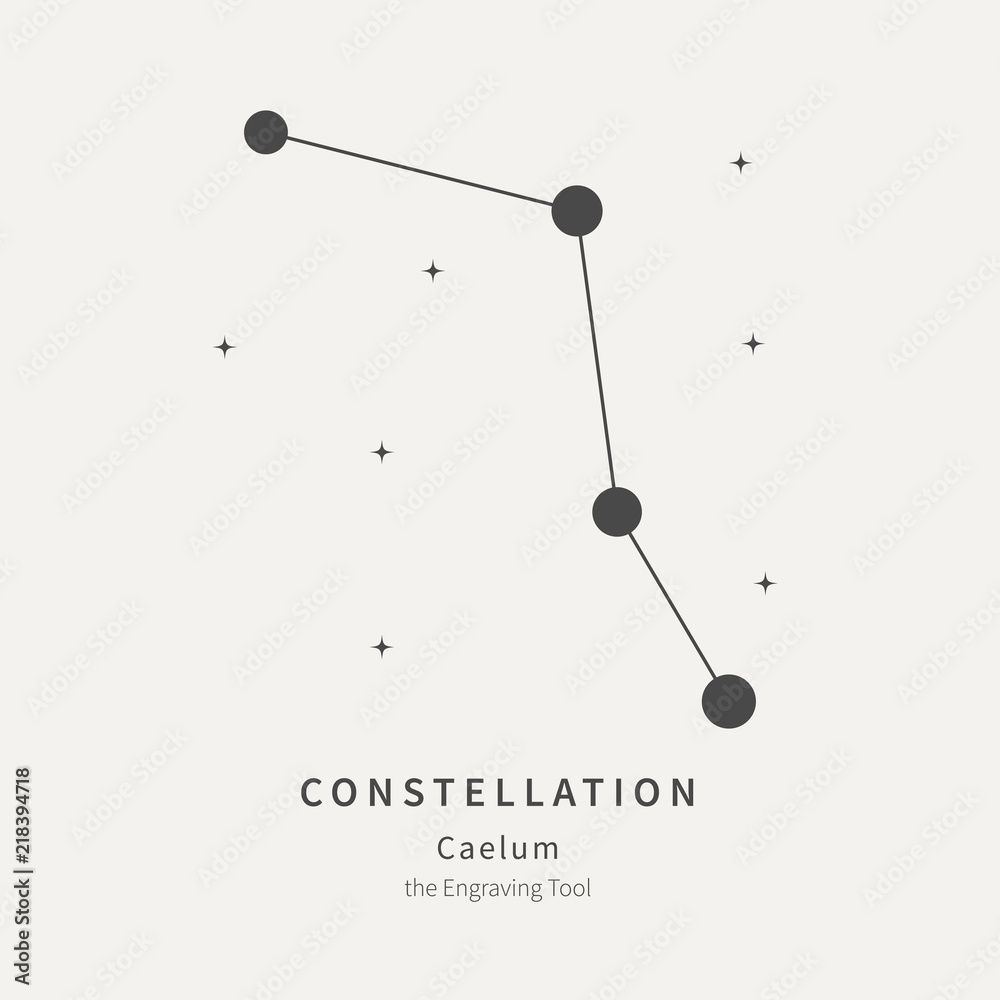 The Constellation Of Caelum. The Engraving Tool - linear icon. Vector  illustration of the concept of astronomy. Векторный объект Stock | Adobe  Stock