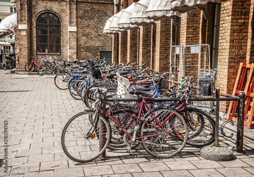 bicycle parking on a parking lot