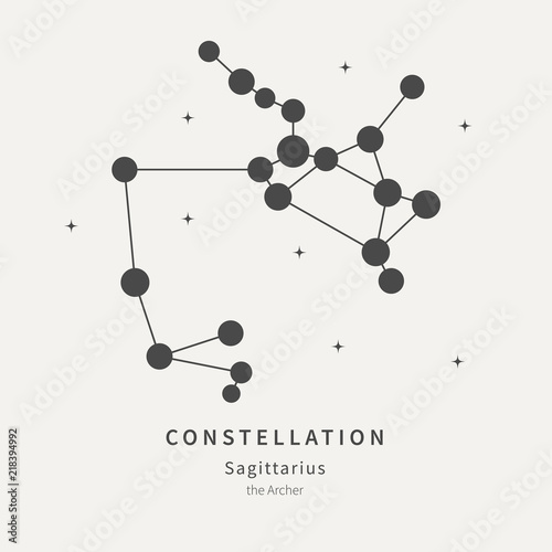 The Constellation Of Sagittarius. The Archer - linear icon. Vector illustration of the concept of astronomy.