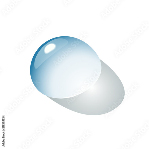 Drop of water on the flatness, a transparent background. Vector illustration. photo