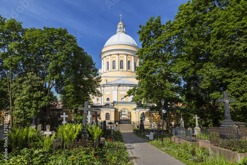 Trinity Cathedral of Alexander Nevsky Lavra and St. Nicholas necropolis, St. Petersburg, Russia