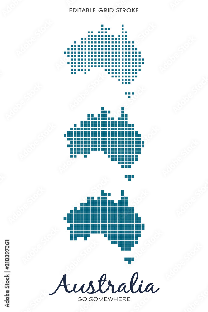 Australia Dot Map - Editable Grid Stroke