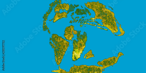 Tableau sur toile Earth during Cretaceous - reconstruction