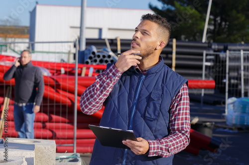 factory worker man thinking photo