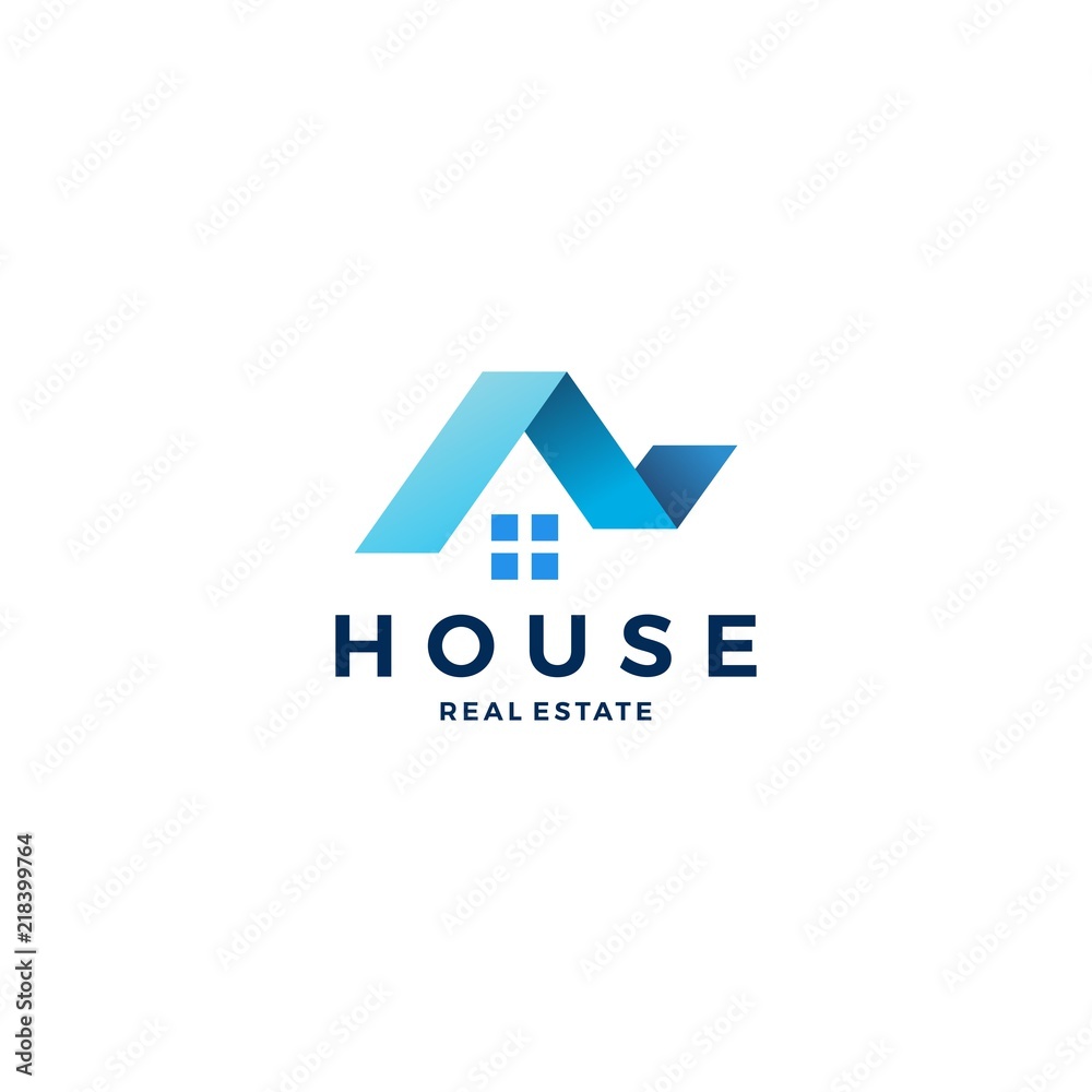 house home roof mortgage real estate ribbon logo style vector icon house home roof mortgage real estate ribbon logo style vector icon