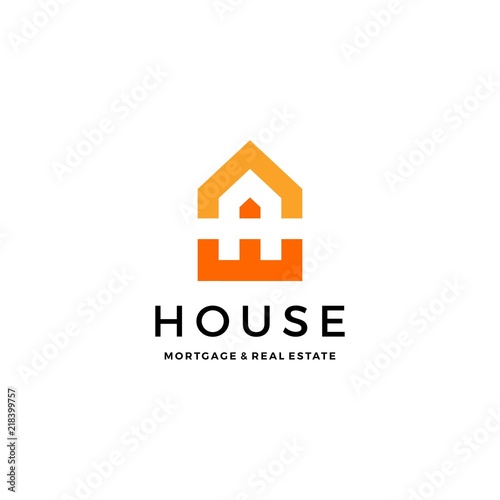 A letter house home mortgage real estate logo vector icon
