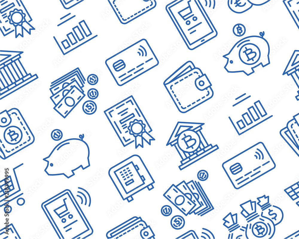 Finance Icons Seamless Background