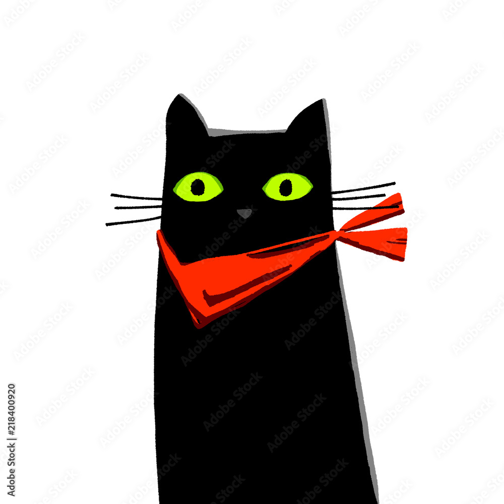 黒猫 魔女の使い魔 Stock イラスト Adobe Stock